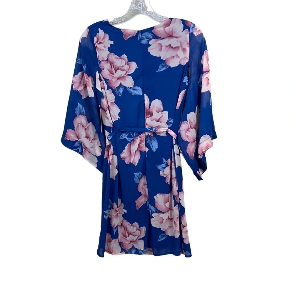 🆕 LULUS SZ XS Joyful Noise Denim Blue Floral Print Mini Dress - Picture 5 of 7